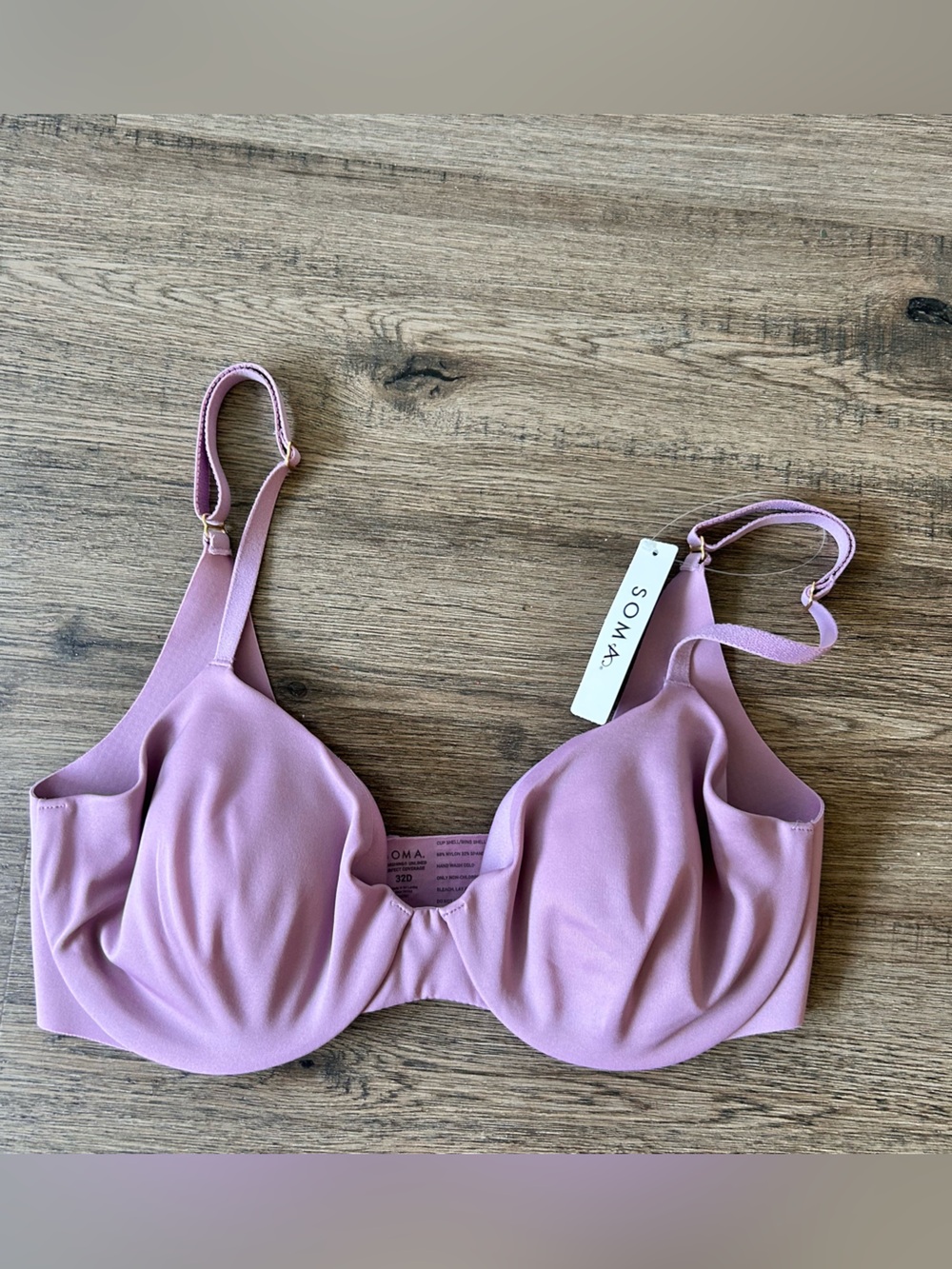 Soma|Vanishing Unlined Perfect Coverage  Bra in Lilac Wine sz 32D